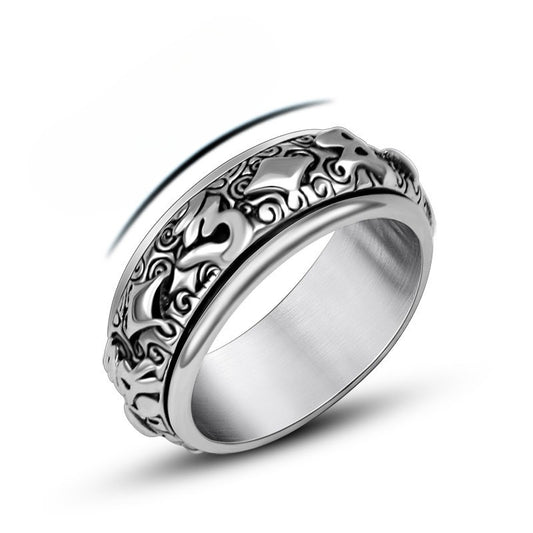 Titanium Steel Daming Mantra Ring Six Character Men Ring