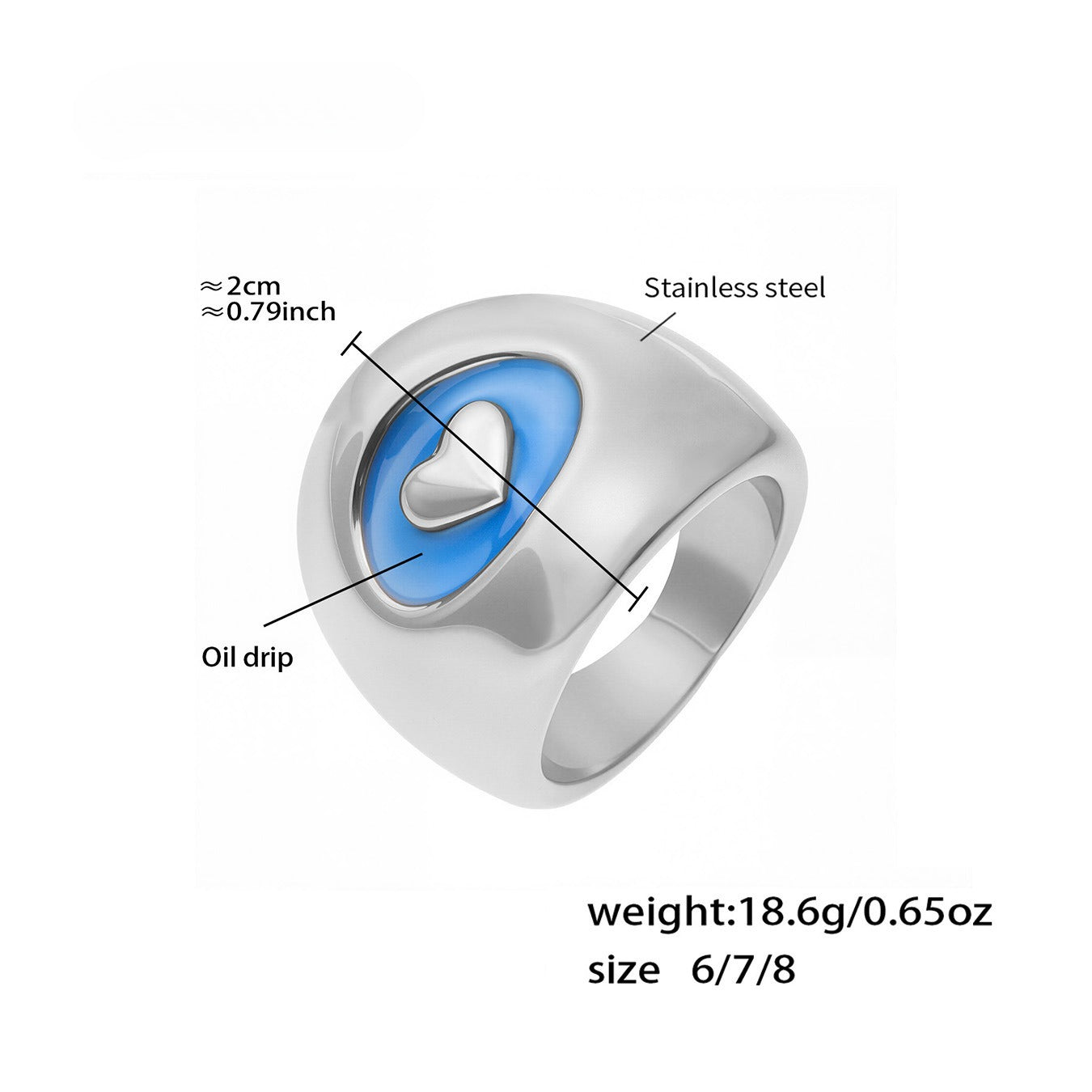 Planderful 18K Gold Plated Dripping Oil Ring For Women