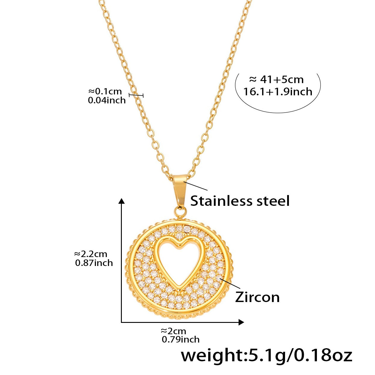 Planderful Women Collarbone Necklace Zircon 18K Gold Plated