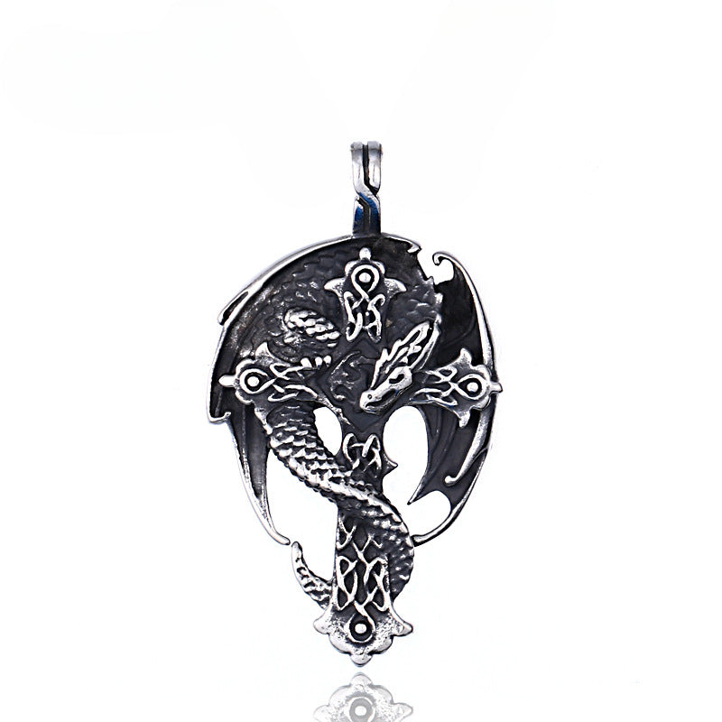 Titanium Steel Retro Cross Pendant for Men - European and American Style