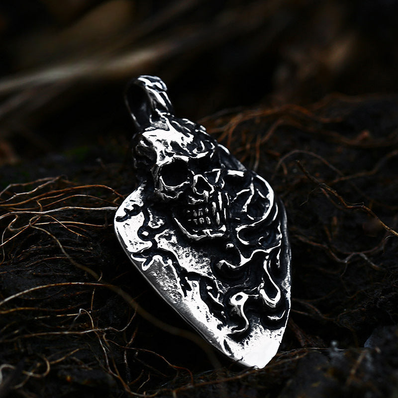 Titanium Steel Skull Pendant for Men - Bold Punk Style Jewelry