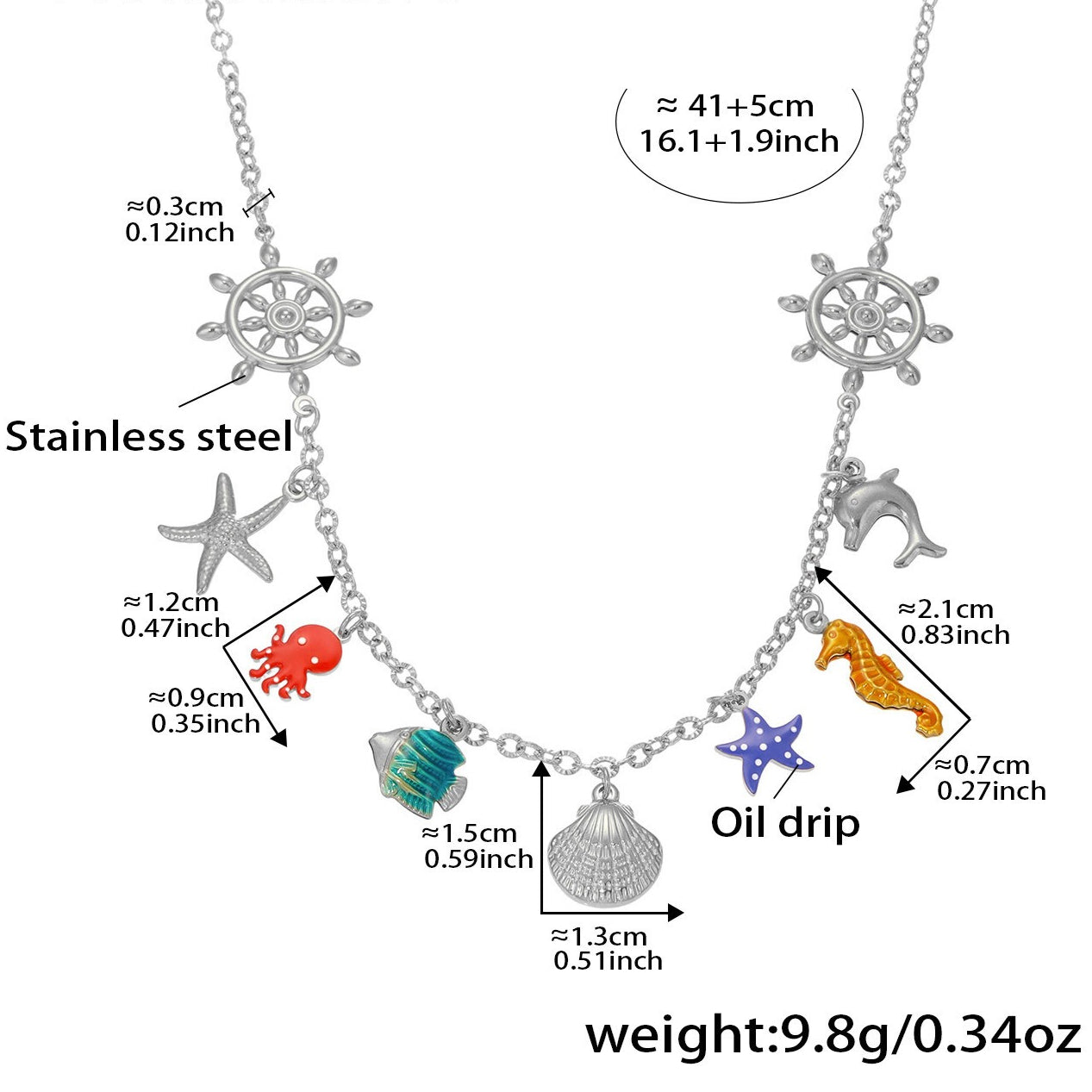 Planderful Ocean Charm Necklace For Women Titanium Steel