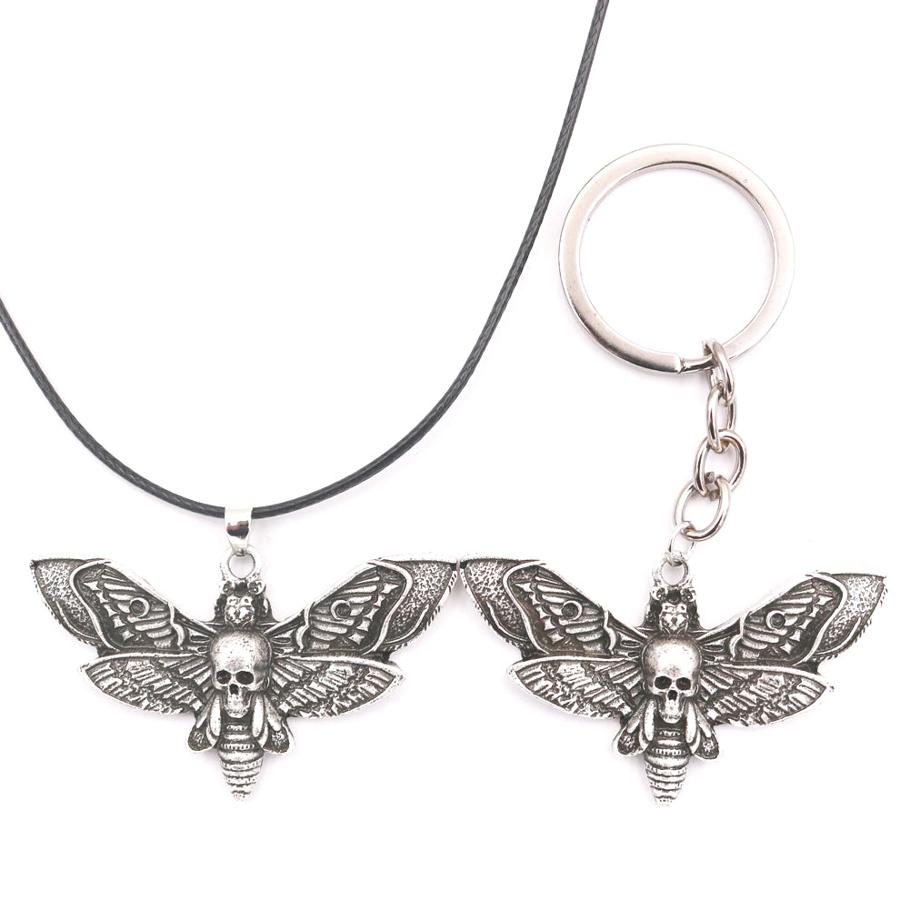Valley of Death Moth Amulet Alloy Necklace for Men