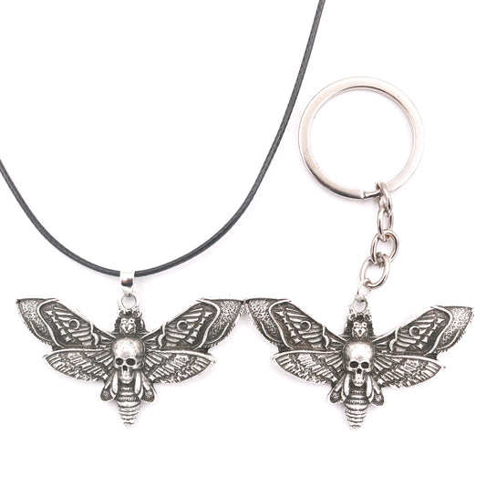 Valley of Death Moth Amulet Alloy Necklace for Men