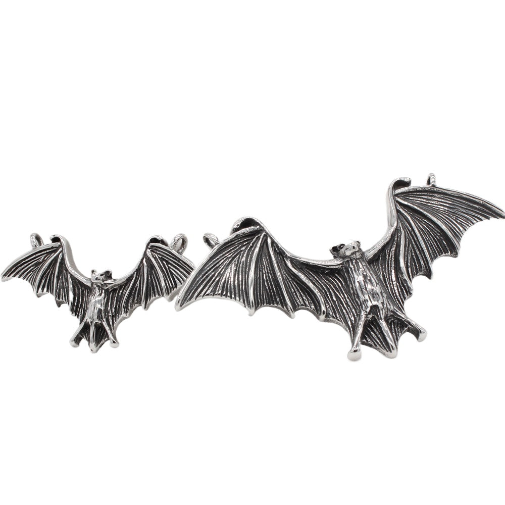 Goth Bat Wings Pendant Titanium Steel Planderful Unisex Protection Statement Jewelry