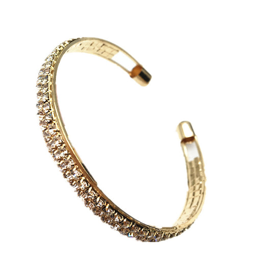 Vienna Verve: Elegant Alloy Bracelet with Rhinestone Inlay