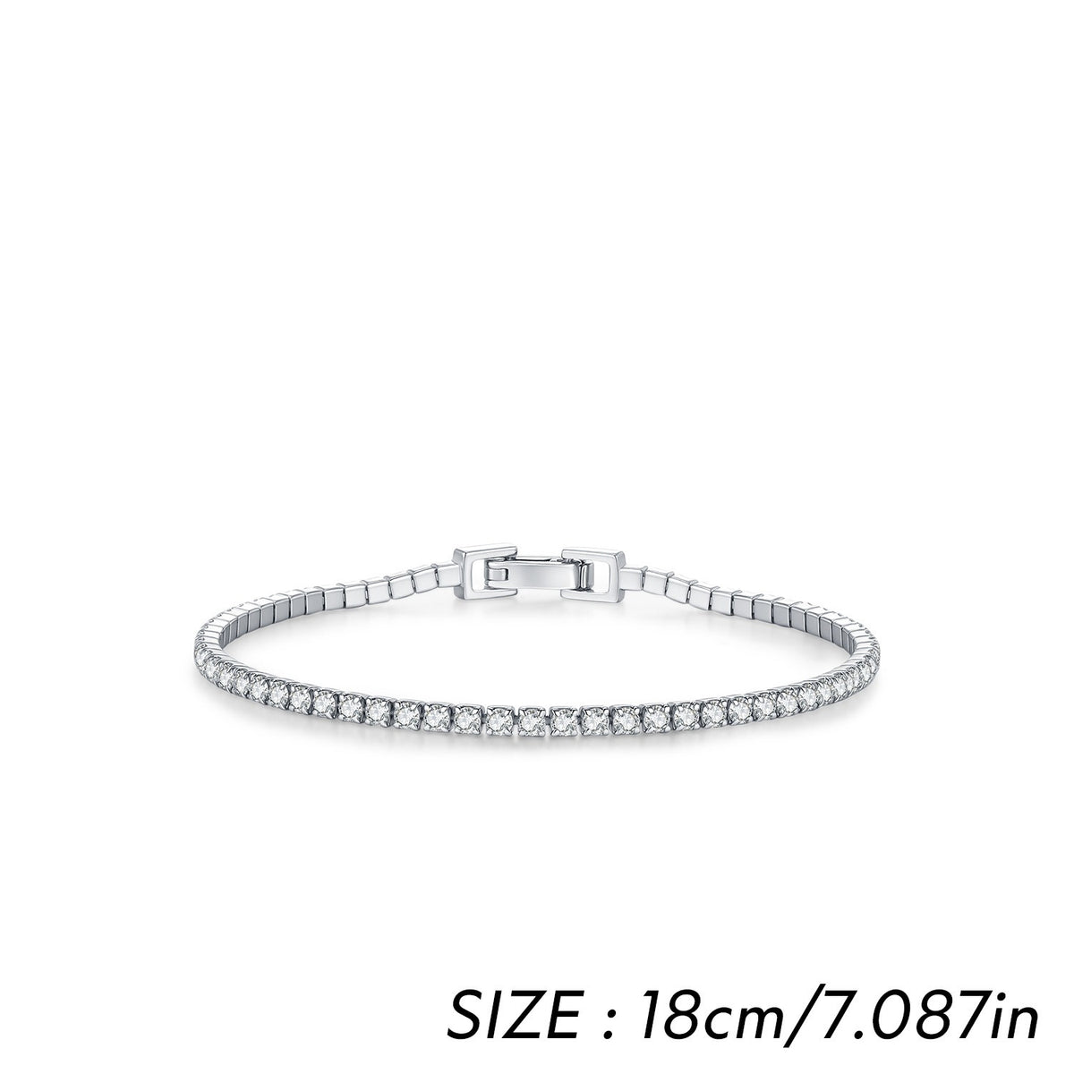 925 Sterling Silver Tennis Zircon Bracelet