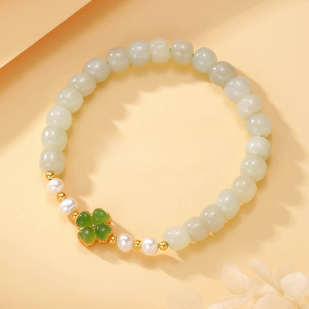 Clover Pearl 925 Sterling Silver Bracelet