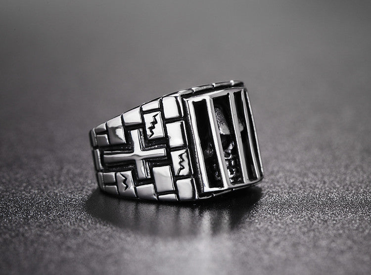 Titanium Steel Prison Ghost Ring