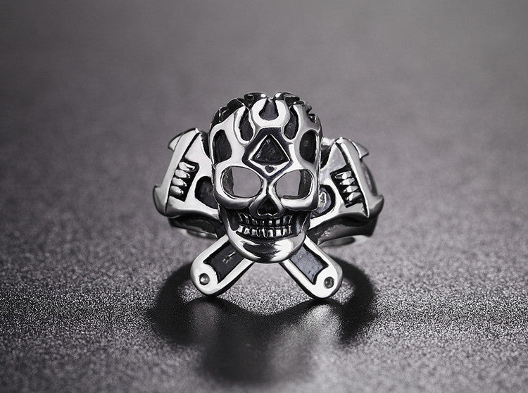 Titanium Steel Skull Ring