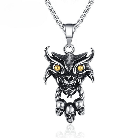 Stainless Steel Necklace – Elegant Ghost Head Sacrifice Inspired Men's Pendant For Everyday Wear Planderful