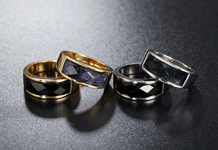 Titanium Steel Ring Unisex With Gemstone Protection Statement For Men And Women Planderful Everyday Genie