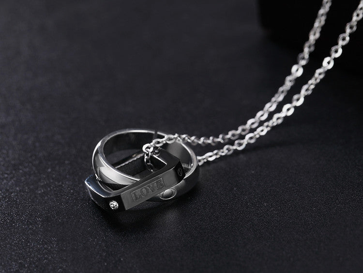 Square Pendant Necklace For Men And Women By Planderful Titanium Steel Unisex Protection Charm