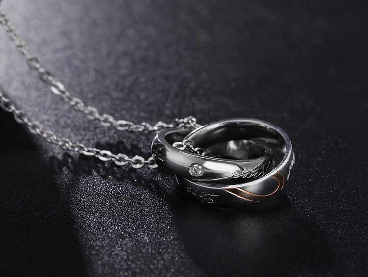 Heart Shaped Couple Necklace Titanium Steel Pendant Unisex Romantic Gift By Planderful For Couples