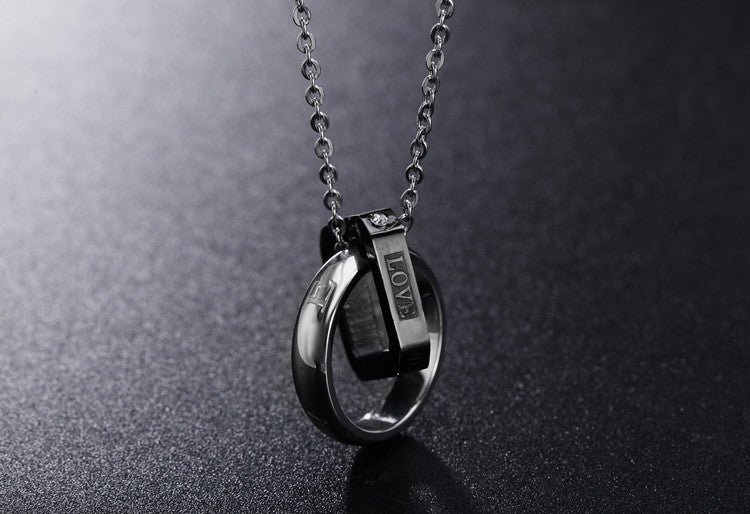 Square Pendant Necklace For Men And Women By Planderful Titanium Steel Unisex Protection Charm