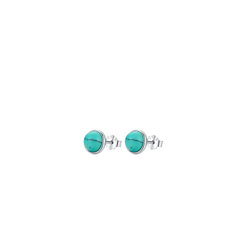 925 Sterling Silver Turquoise Stud Earrings
