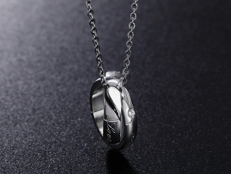 Heart Shaped Couple Necklace Titanium Steel Pendant Unisex Romantic Gift By Planderful For Couples