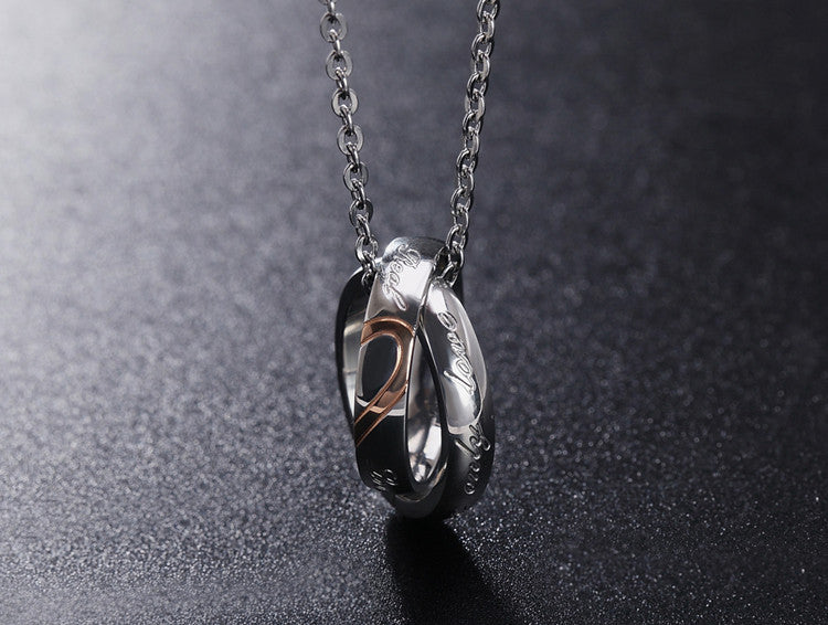 Heart Shaped Couple Necklace Titanium Steel Pendant Unisex Romantic Gift By Planderful For Couples