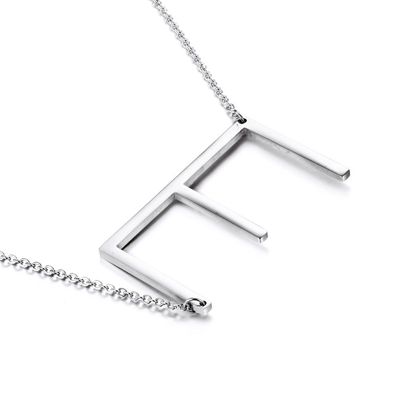 26-Letter Pendant Necklace, Fashionable And Women'S Short Collarbone Chain Titanium Steel