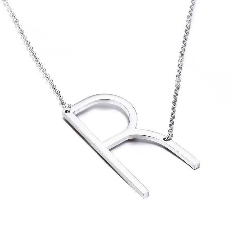 26-Letter Pendant Necklace, Fashionable And Women'S Short Collarbone Chain Titanium Steel
