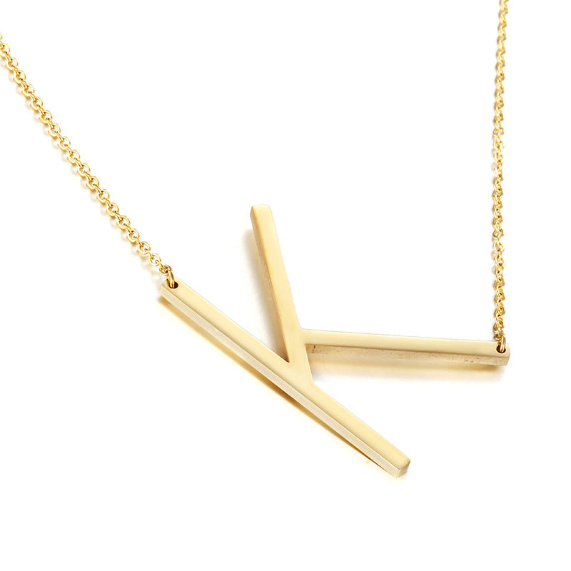 Clavicle Letter Necklace English Titanium Steel Clothing Necklace Stainless Steel Mother Gift Items