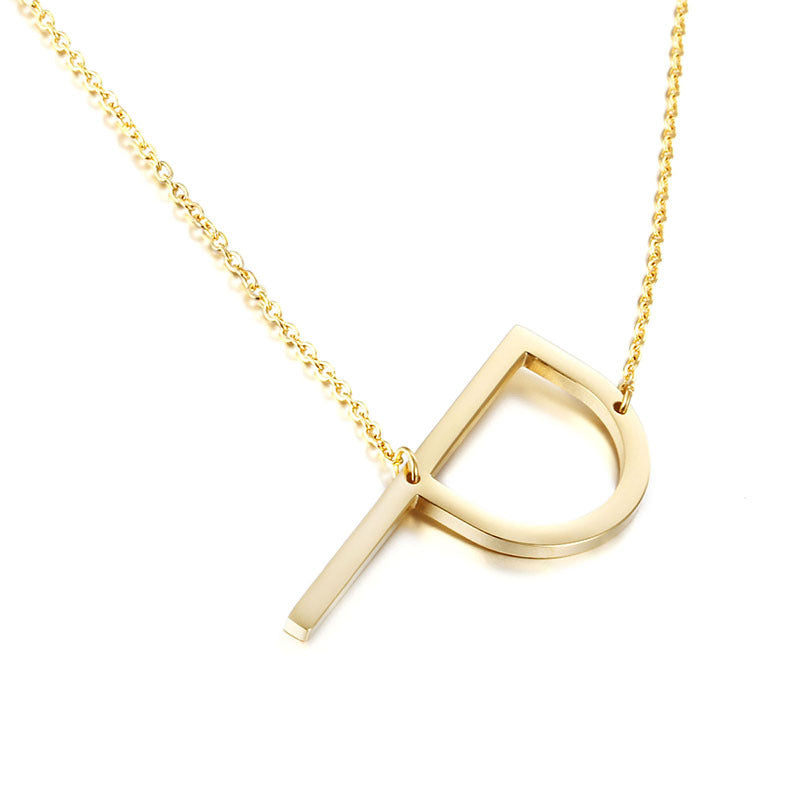 Clavicle Letter Necklace English Titanium Steel Clothing Necklace Stainless Steel Mother Gift Items