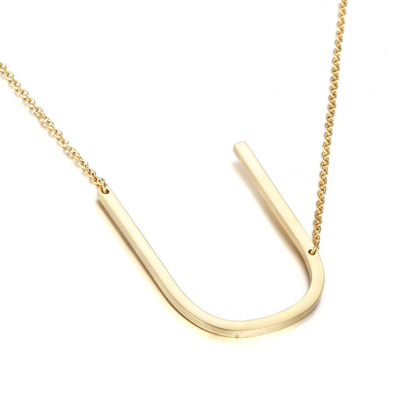 Clavicle Letter Necklace English Titanium Steel Clothing Necklace Stainless Steel Mother Gift Items