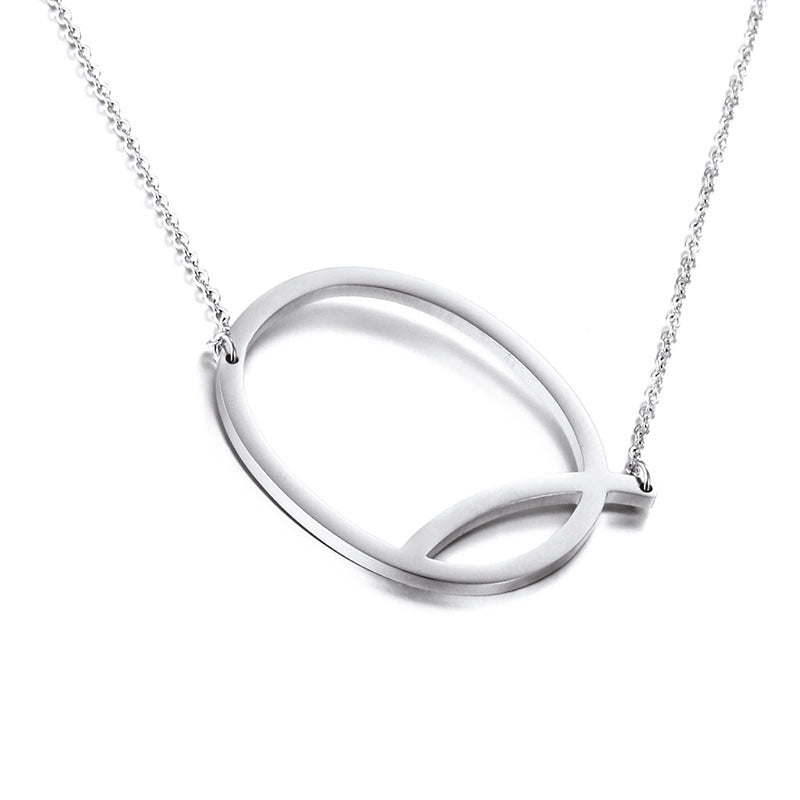 26-Letter Pendant Necklace, Fashionable And Women'S Short Collarbone Chain Titanium Steel