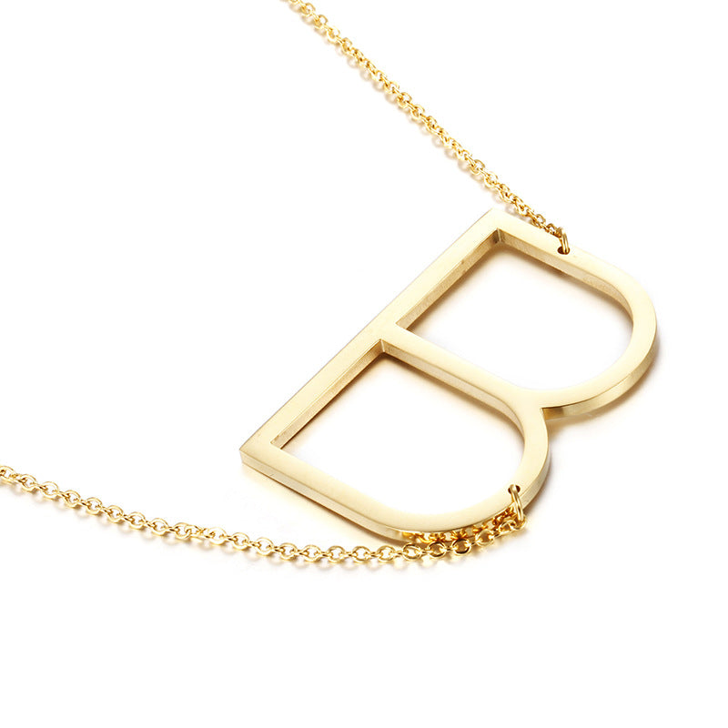 Clavicle Letter Necklace English Titanium Steel Clothing Necklace Stainless Steel Mother Gift Items