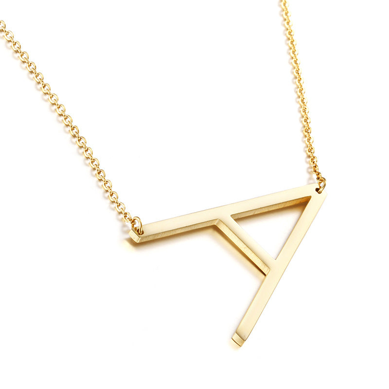 Clavicle Letter Necklace English Titanium Steel Clothing Necklace Stainless Steel Mother Gift Items