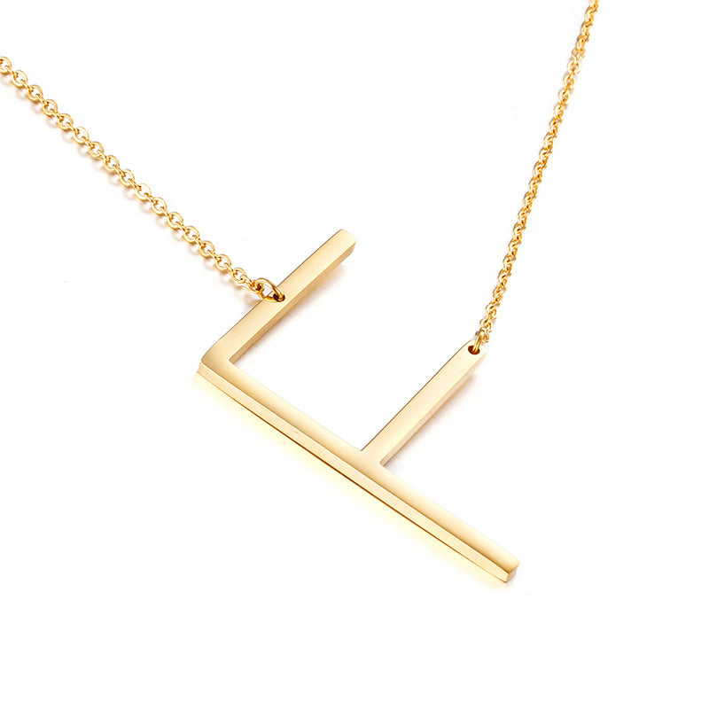 Clavicle Letter Necklace English Titanium Steel Clothing Necklace Stainless Steel Mother Gift Items