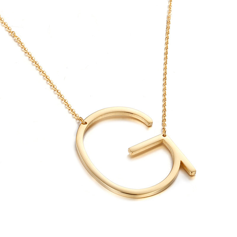 Clavicle Letter Necklace English Titanium Steel Clothing Necklace Stainless Steel Mother Gift Items