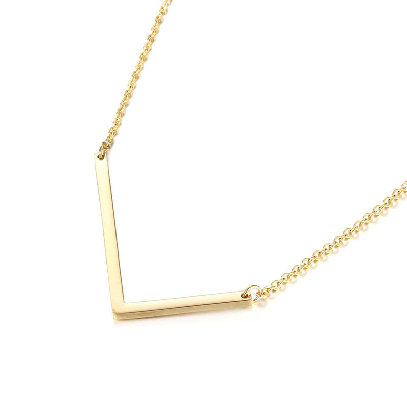Clavicle Letter Necklace English Titanium Steel Clothing Necklace Stainless Steel Mother Gift Items