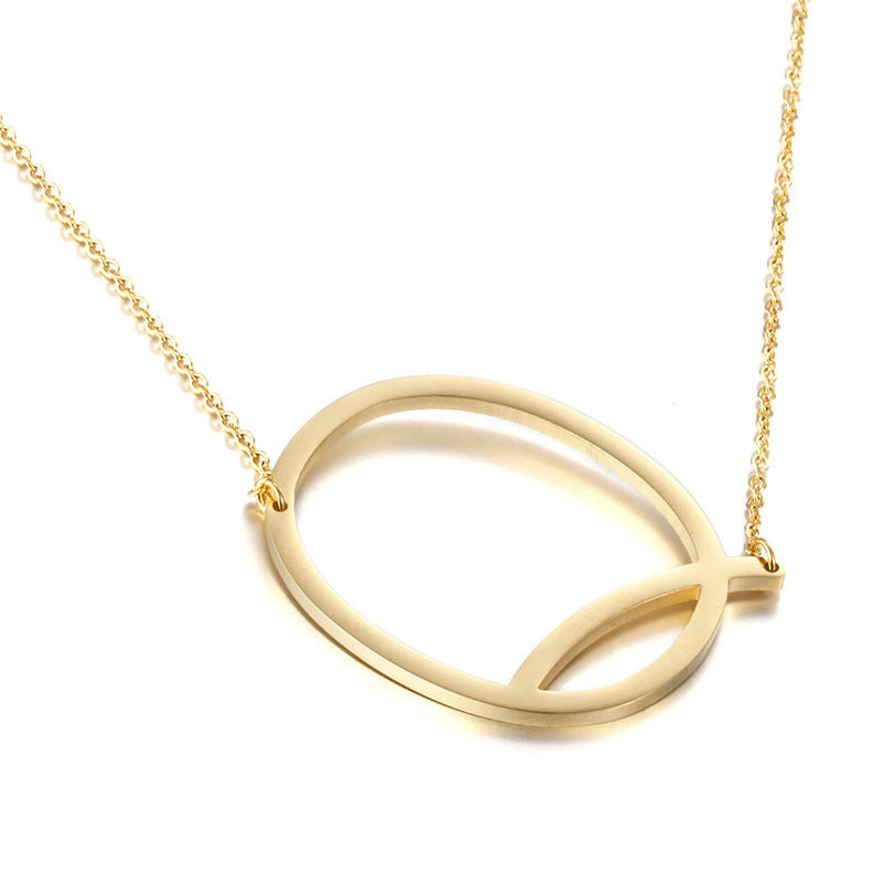 Clavicle Letter Necklace English Titanium Steel Clothing Necklace Stainless Steel Mother Gift Items