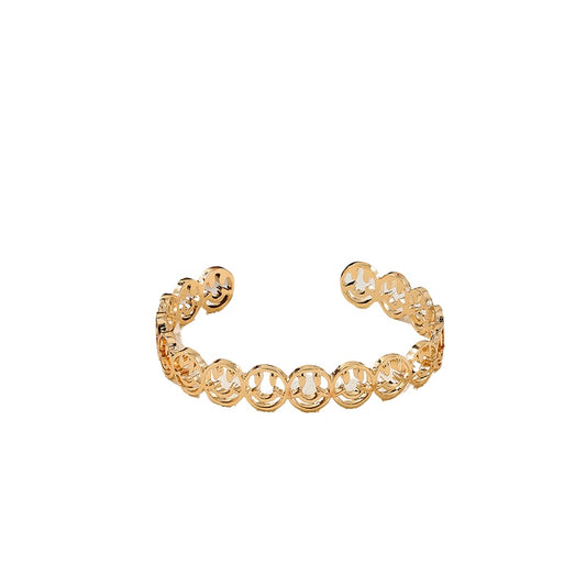 Exaggerated Hip-Hop Metal Circular Smiling Face Women's Bracelet with a Personal Touch