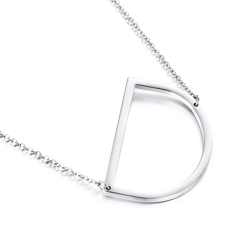 26-Letter Pendant Necklace, Fashionable And Women'S Short Collarbone Chain Titanium Steel