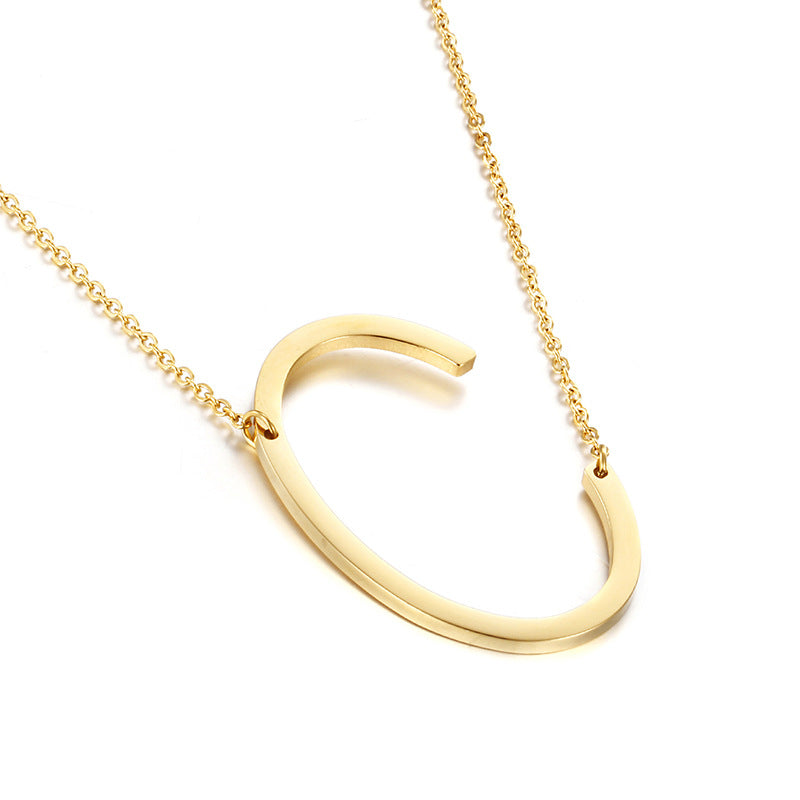 Clavicle Letter Necklace English Titanium Steel Clothing Necklace Stainless Steel Mother Gift Items