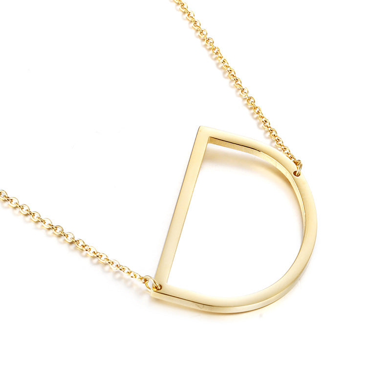 Clavicle Letter Necklace English Titanium Steel Clothing Necklace Stainless Steel Mother Gift Items