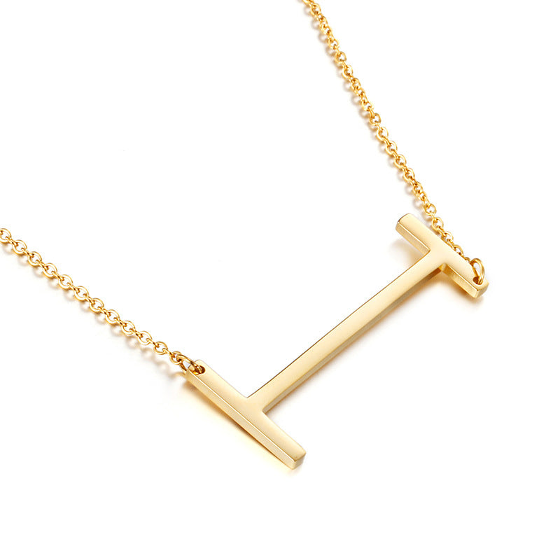 Clavicle Letter Necklace English Titanium Steel Clothing Necklace Stainless Steel Mother Gift Items