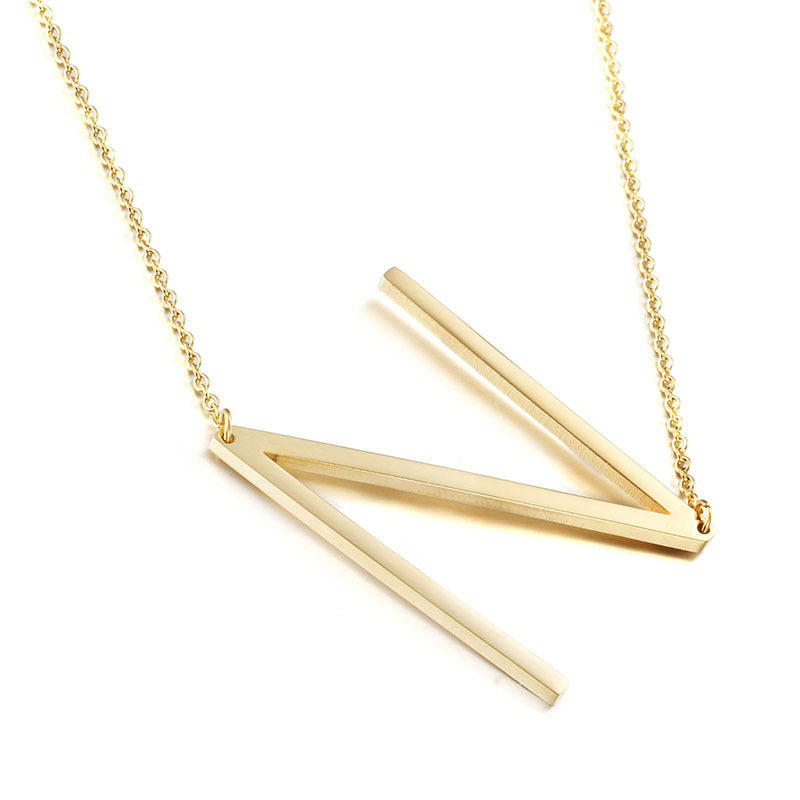Clavicle Letter Necklace English Titanium Steel Clothing Necklace Stainless Steel Mother Gift Items
