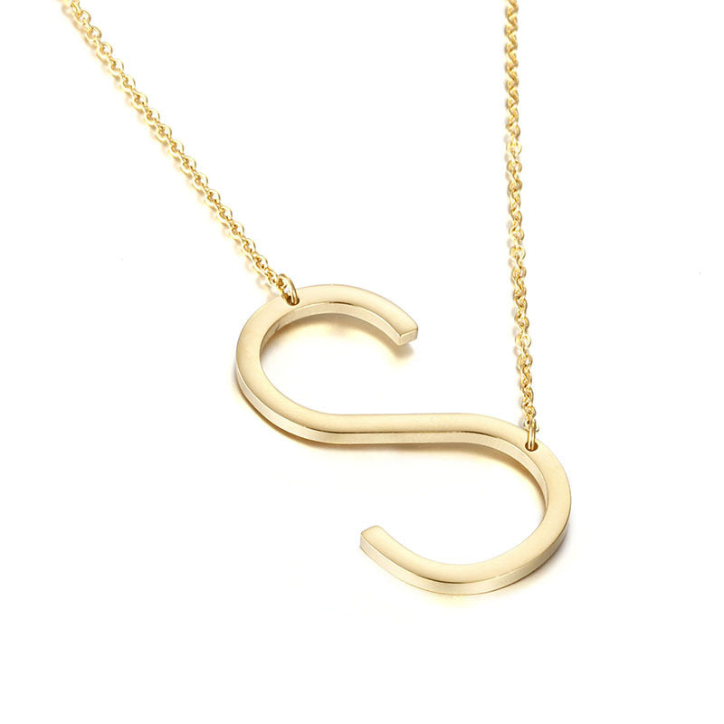 Clavicle Letter Necklace English Titanium Steel Clothing Necklace Stainless Steel Mother Gift Items