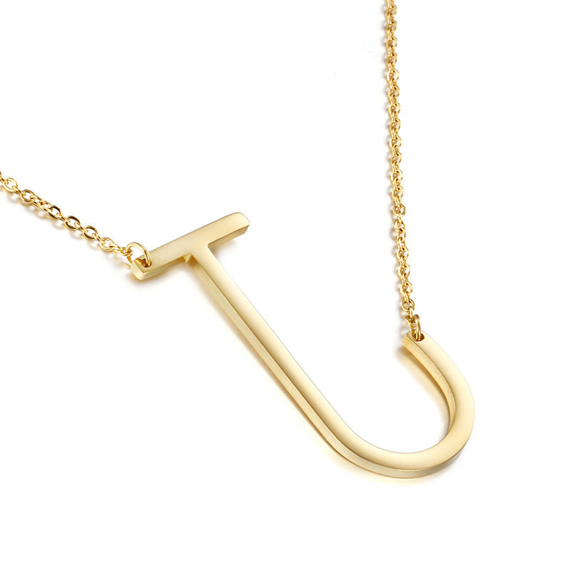 Clavicle Letter Necklace English Titanium Steel Clothing Necklace Stainless Steel Mother Gift Items