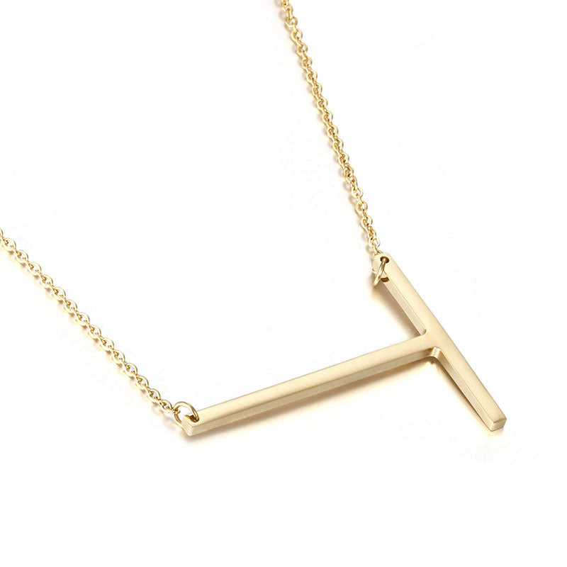 Clavicle Letter Necklace English Titanium Steel Clothing Necklace Stainless Steel Mother Gift Items