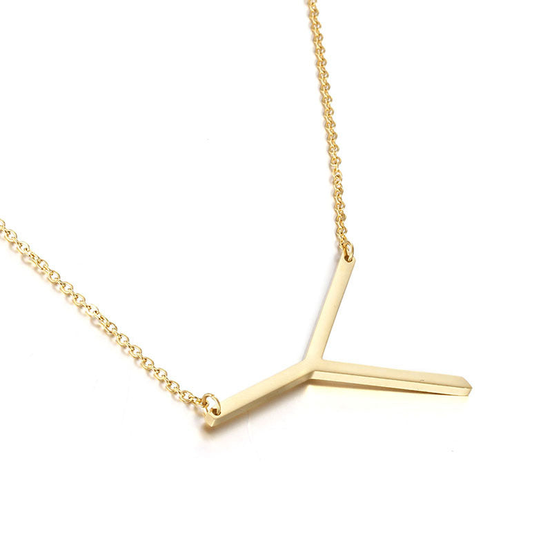 Clavicle Letter Necklace English Titanium Steel Clothing Necklace Stainless Steel Mother Gift Items