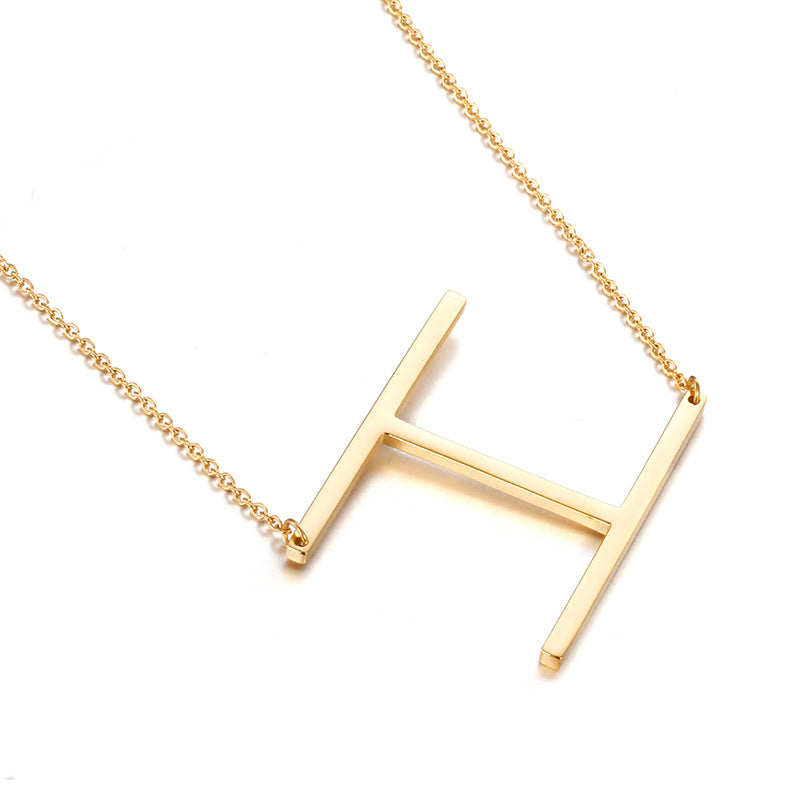 Clavicle Letter Necklace English Titanium Steel Clothing Necklace Stainless Steel Mother Gift Items
