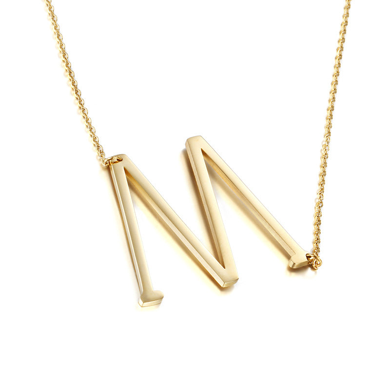 Clavicle Letter Necklace English Titanium Steel Clothing Necklace Stainless Steel Mother Gift Items