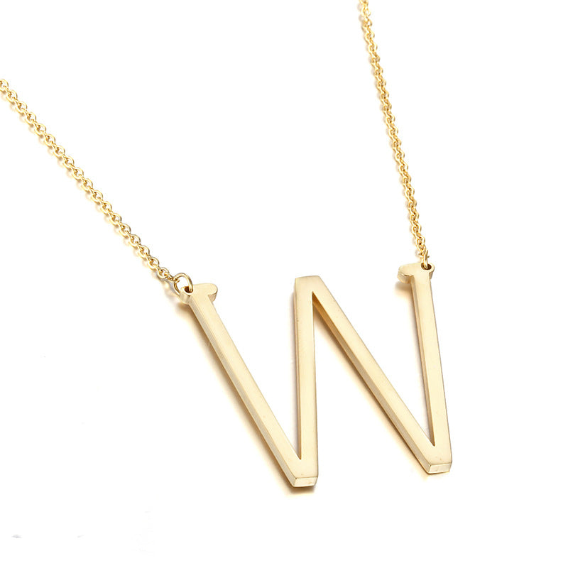 Clavicle Letter Necklace English Titanium Steel Clothing Necklace Stainless Steel Mother Gift Items