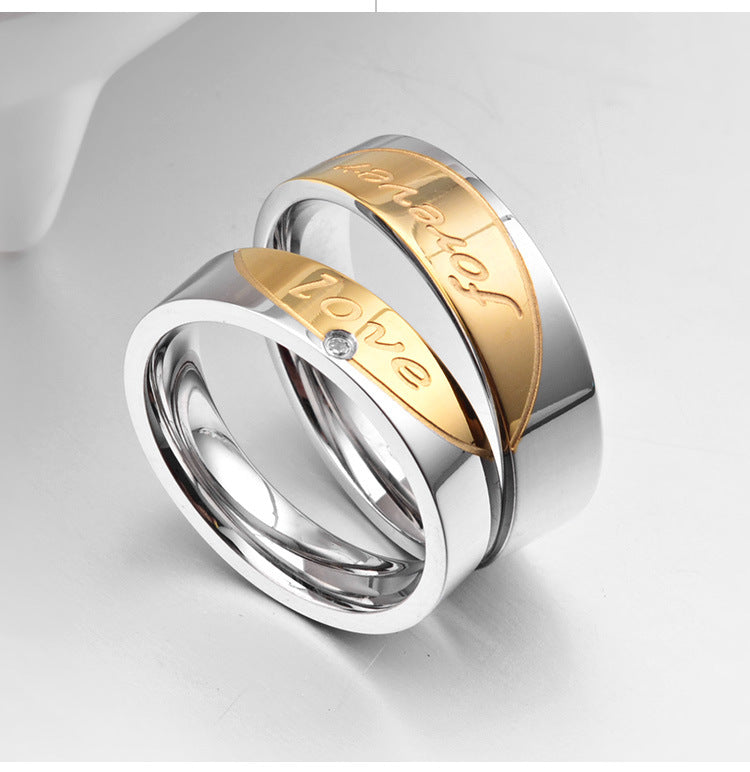 Couple Ring – Stainless Steel Diamond