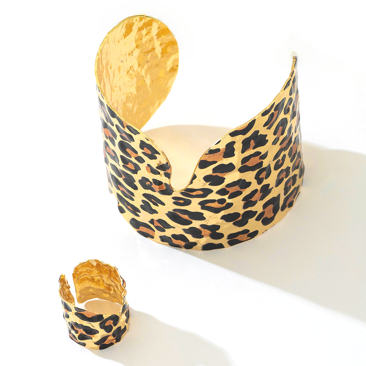 Planderful Vienna Verve Leopard Print Bracelet Ring Set