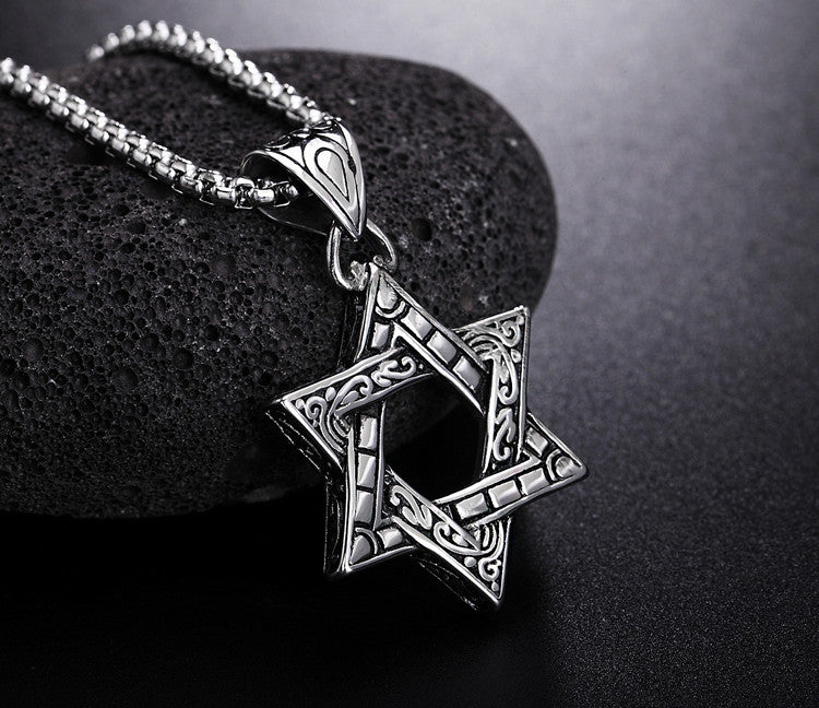 Premium Hexagram Titanium Steel Pendant Unisex Necklace With Protection Statement By Planderful Everyday Genie